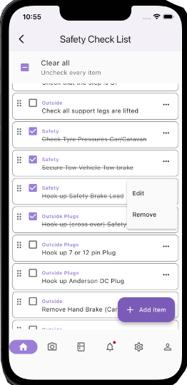 Using the Safety Check List